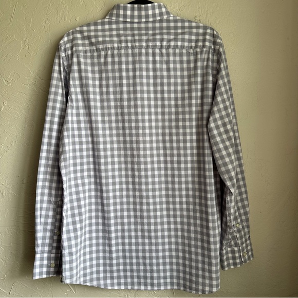 Crosby & Howard Gray White Purple Check Long Sleeve Mens Shirt Button Down Sz Lg - Picture 13 of 14